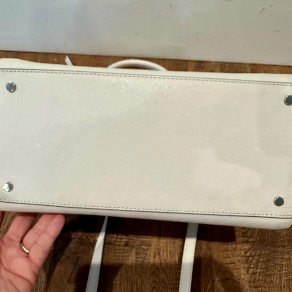 Kate Spade Cameron Monotone Medium Satchel‎ Optic White Like New Extra Strap
